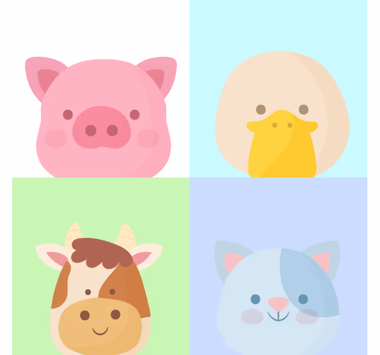 Childrens blind with 4 adorable farm animals - TenStickers