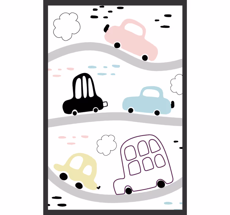 Childrens blind featuring kids vehicles and roads - TenStickers