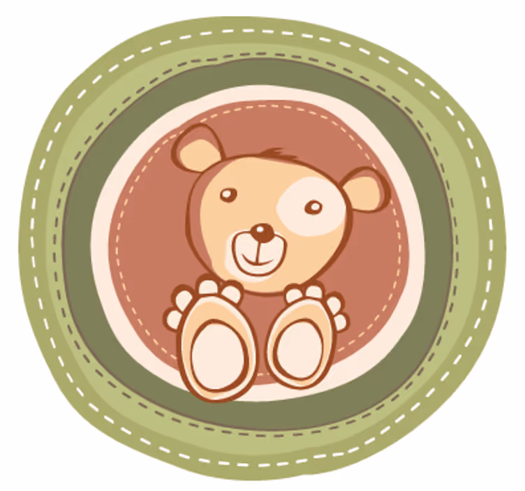 Childrens blind with bear sticker in circle - TenStickers