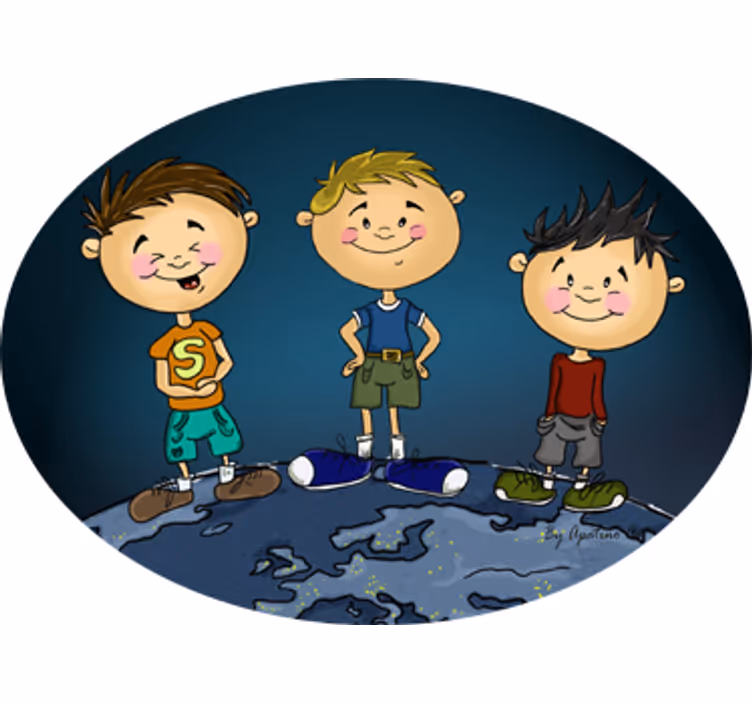 Childrens blind world map adhesive for kids - TenStickers
