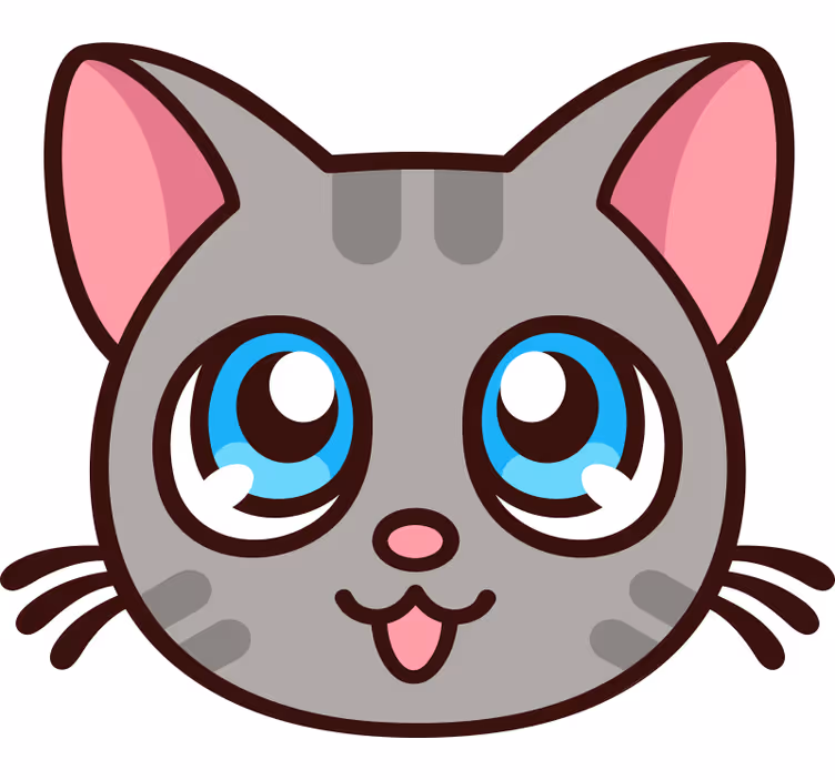 Childrens blind anime adorable cat - TenStickers