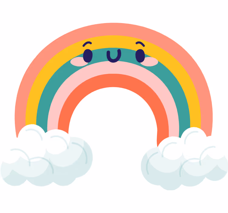 Childrens blind cute clouds rainbow smiling - TenStickers