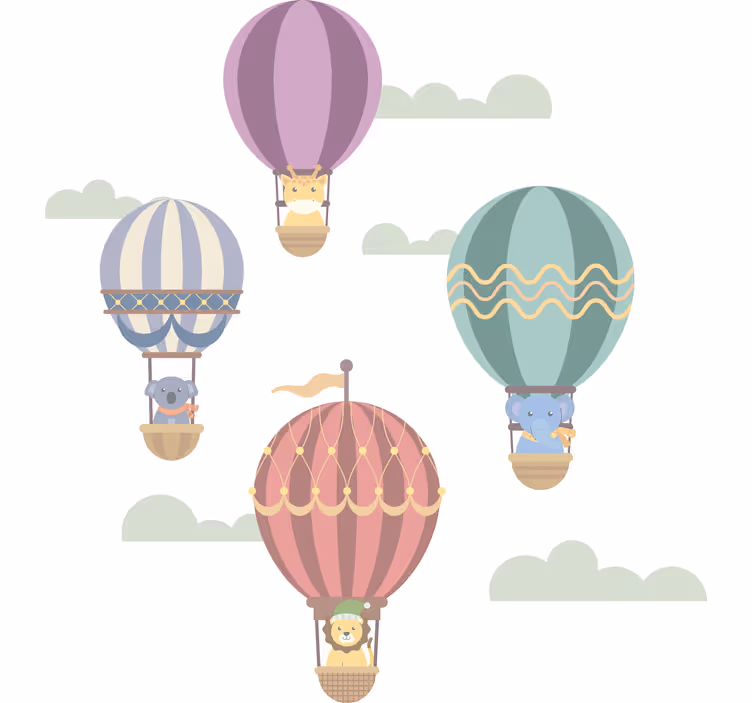Childrens blind featuring animal balloon designs - TenStickers