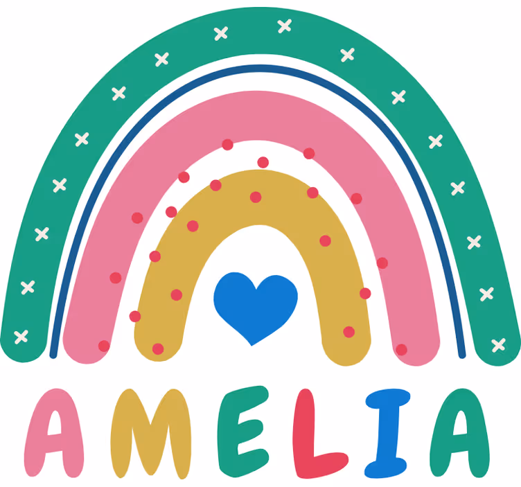 Heart rainbow personalized childrens blind - TenStickers