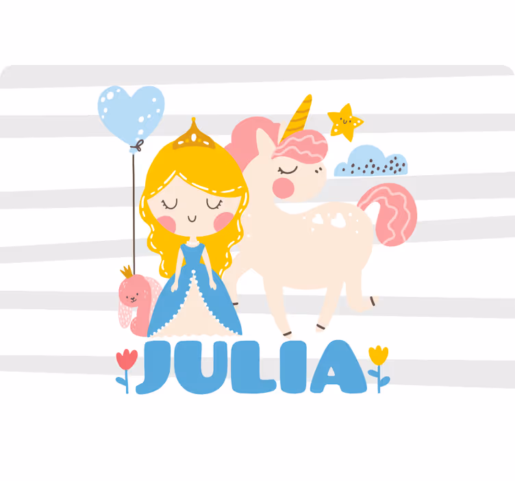 Childrens blind with cartoon princes and unicorn - TenStickers