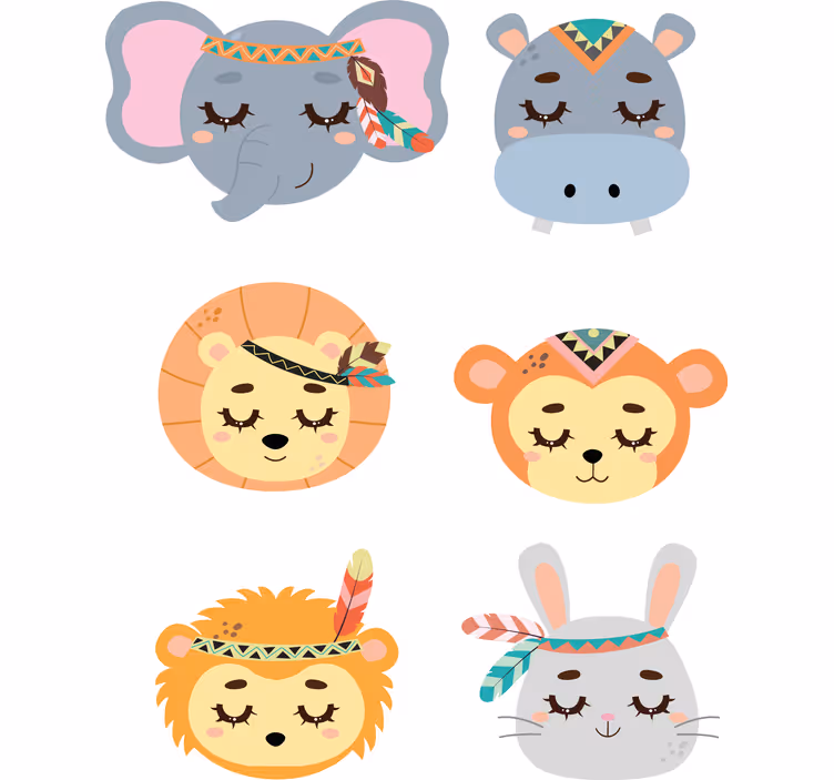 Childrens blind in yellow and gray jungle animals - TenStickers