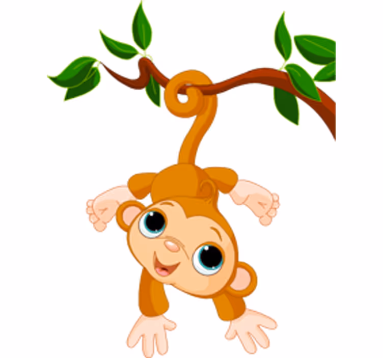 Childrens blind happy little monkey - TenStickers