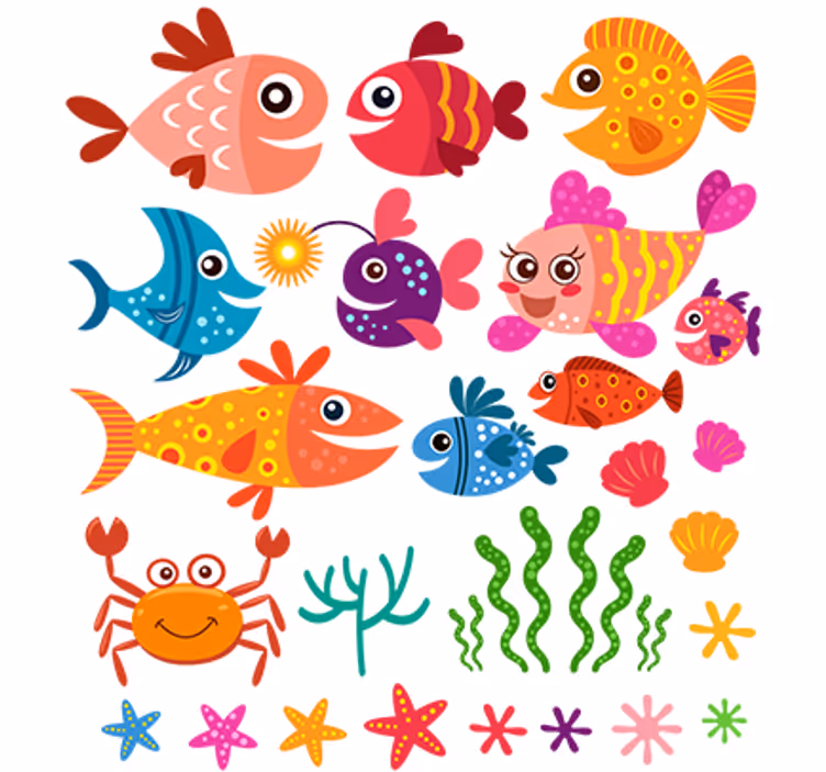 Childrens blind with colorful baby fish design - TenStickers