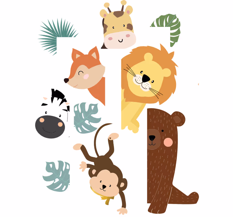Childrens blind animals at the door - TenStickers
