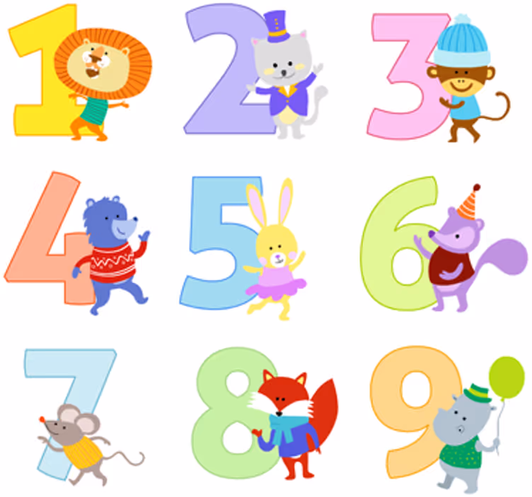 Childrens blind kids number sticker collection - TenStickers