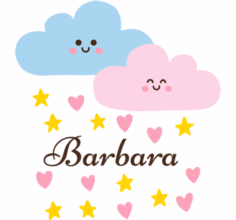Childrens blind blue and pink cloud with name - TenStickers
