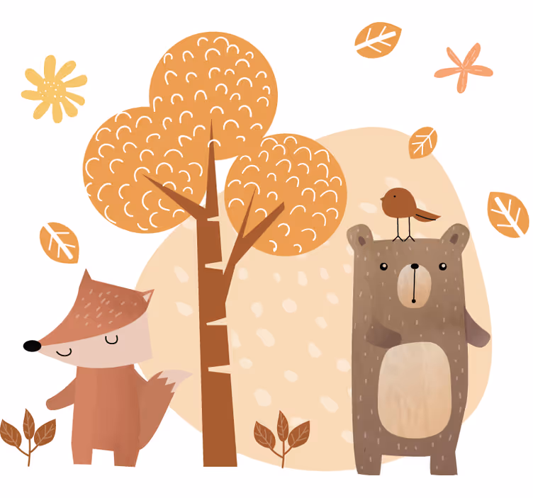 Childrens blind animals and tree - TenStickers