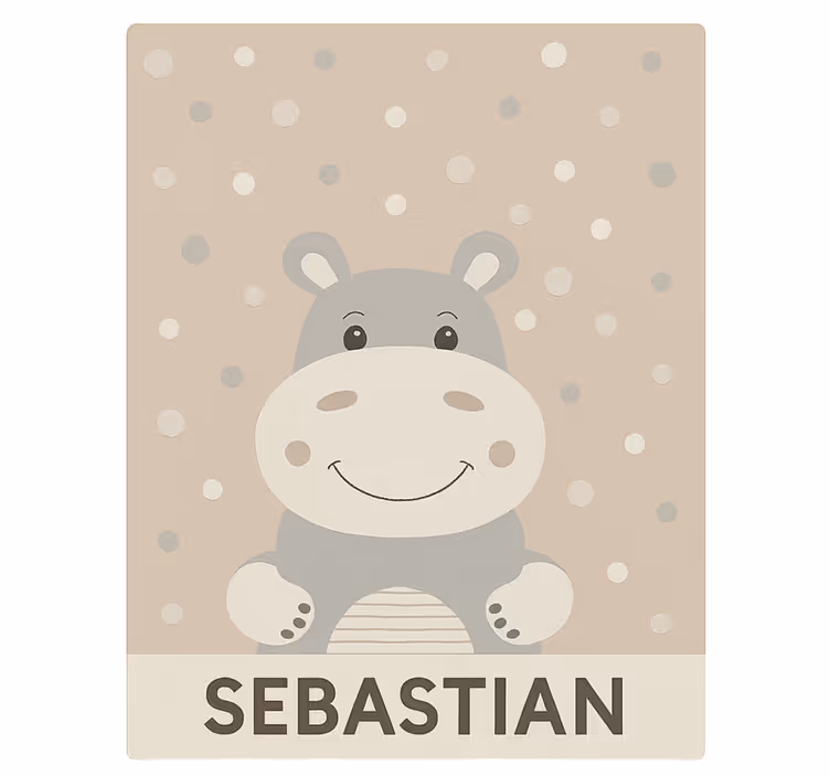 Childrens blind custom beige hippo - TenStickers