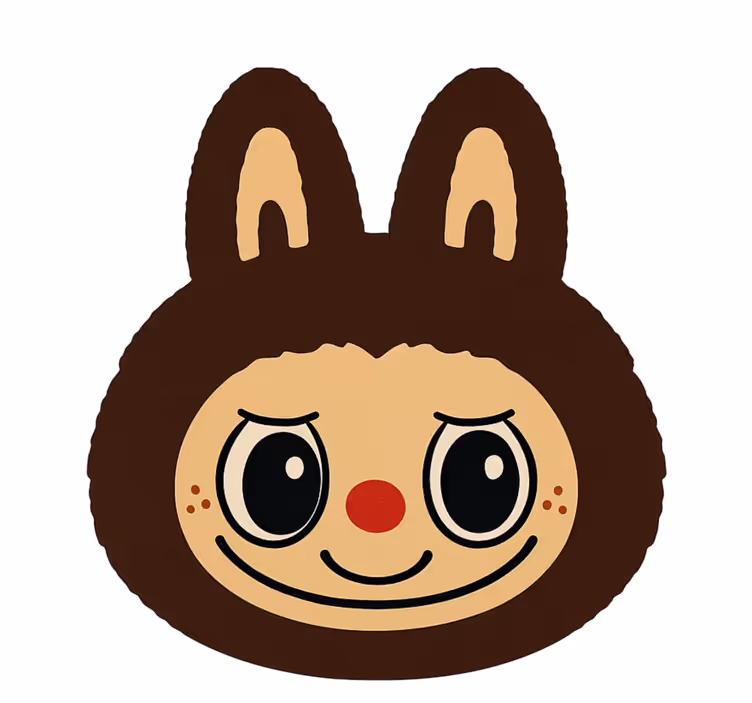 Childrens blind in brown labubu design - TenStickers