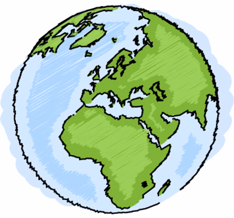Childrens blind green and blue world map - TenStickers
