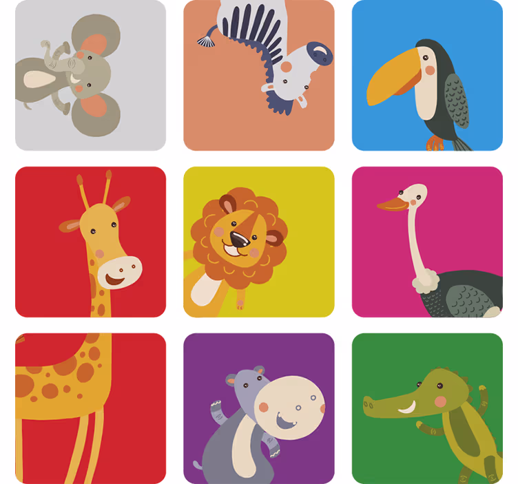 Childrens blind colorful animal tiles - TenStickers