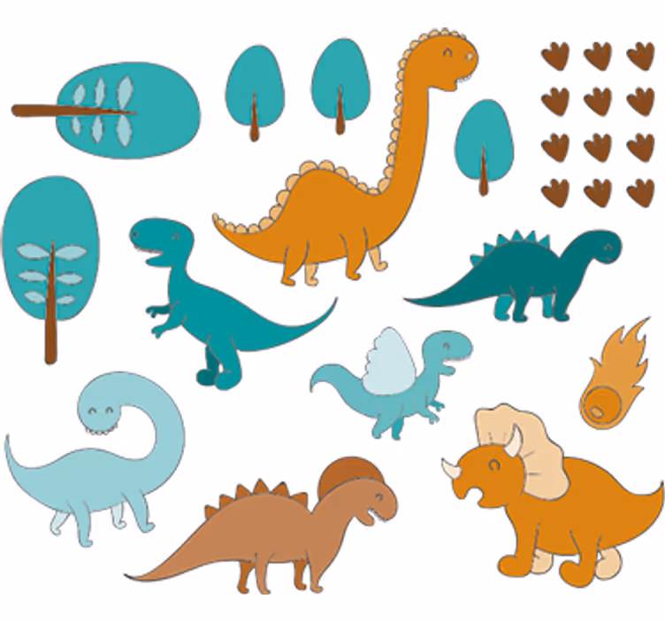 Childrens blind jurassic landscape sticker - TenStickers