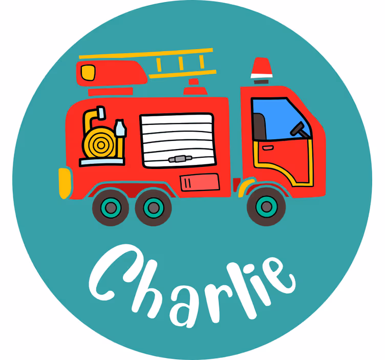 Childrens blind personalised fire truck - TenStickers