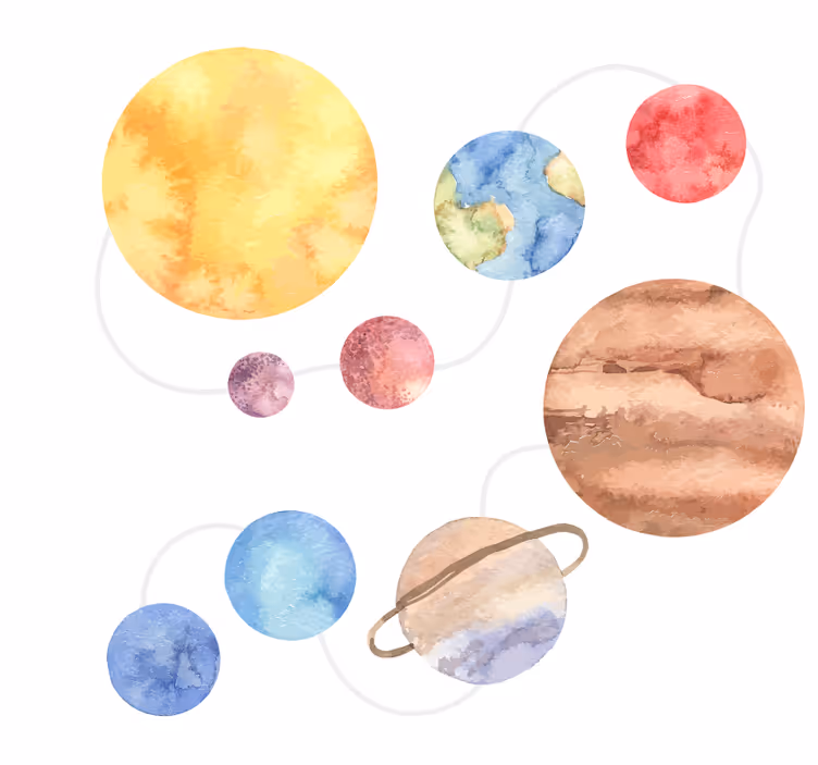 Childrens blind solar system map - TenStickers