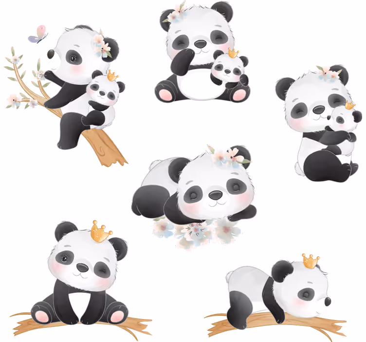Childrens blind panda lifestyle - TenStickers