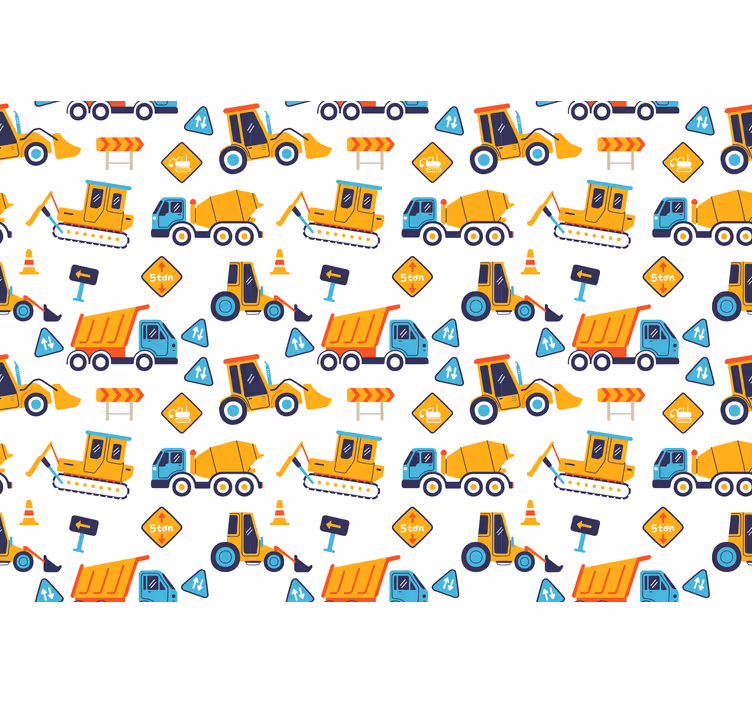 Childrens blind cartoon construction site - TenStickers