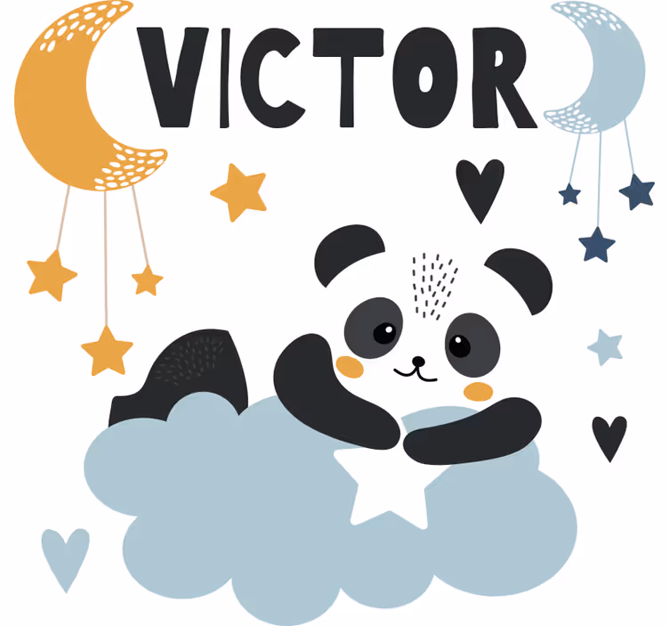 Children's blind with personalized moon bear stars - TenStickers