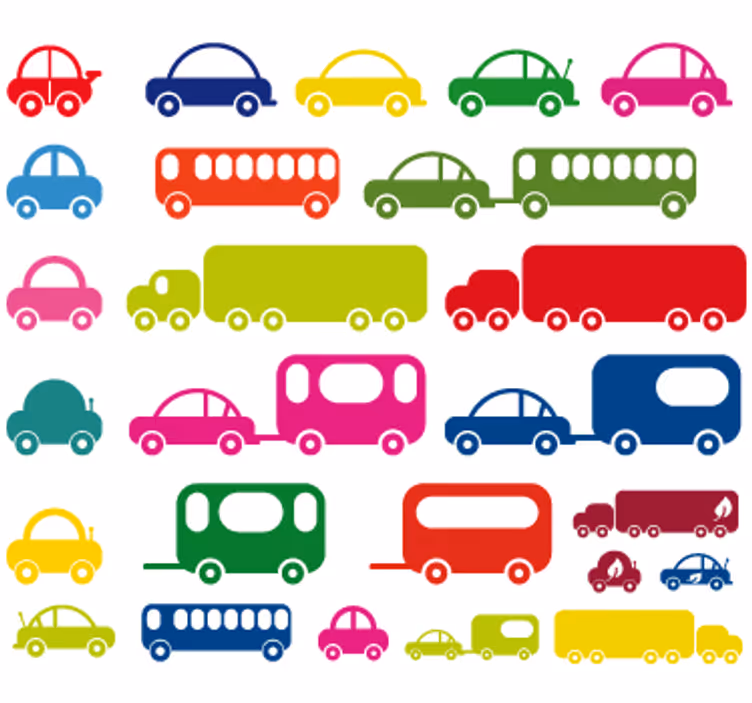Childrens blind vehicle sticker collection - TenStickers