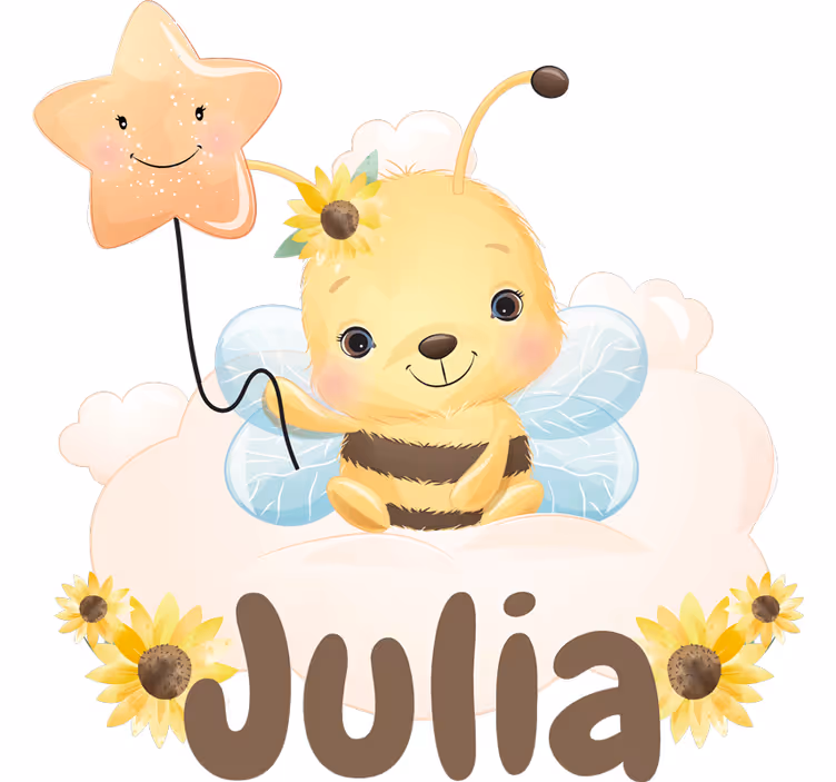 Childrens blind cute animal bee with name - TenStickers