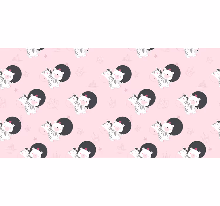 Children's blind featuring baby zebra and bear - TenStickers