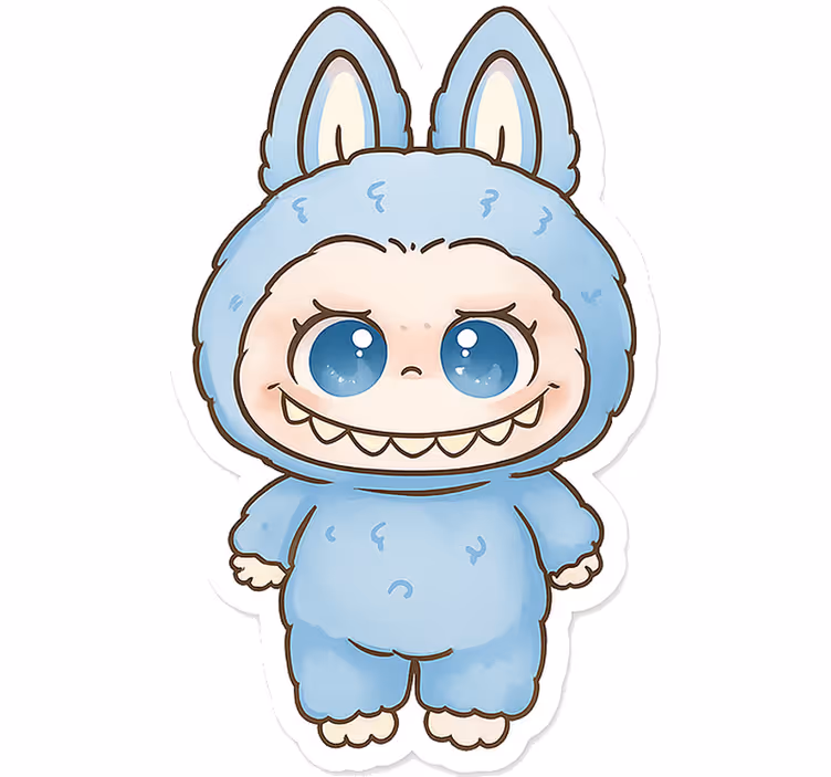 Childrens blind blue monster doll - TenStickers