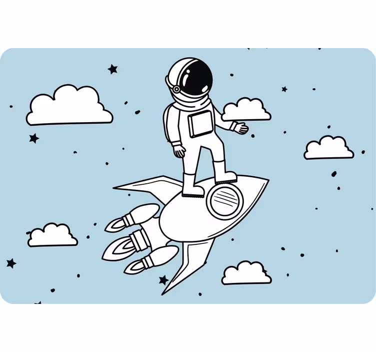Children's blind rocket astronaut and stars - TenStickers