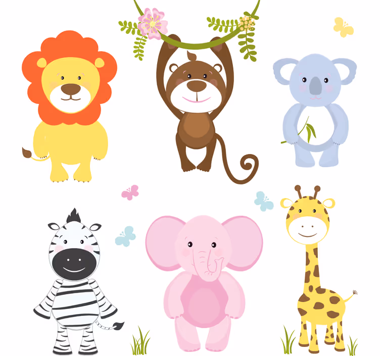 Childrens blind featuring colorful baby animals - TenStickers
