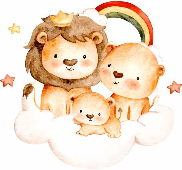 Childrens blind featuring baby animals with stars and clouds - TenStickers