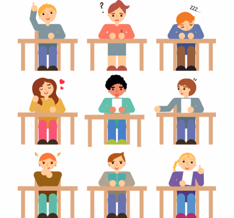 Childrens blind student desk sticker collection - TenStickers