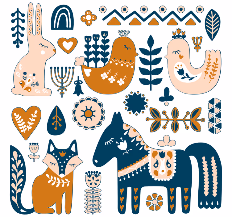 Childrens blind with nordic style forest animals - TenStickers