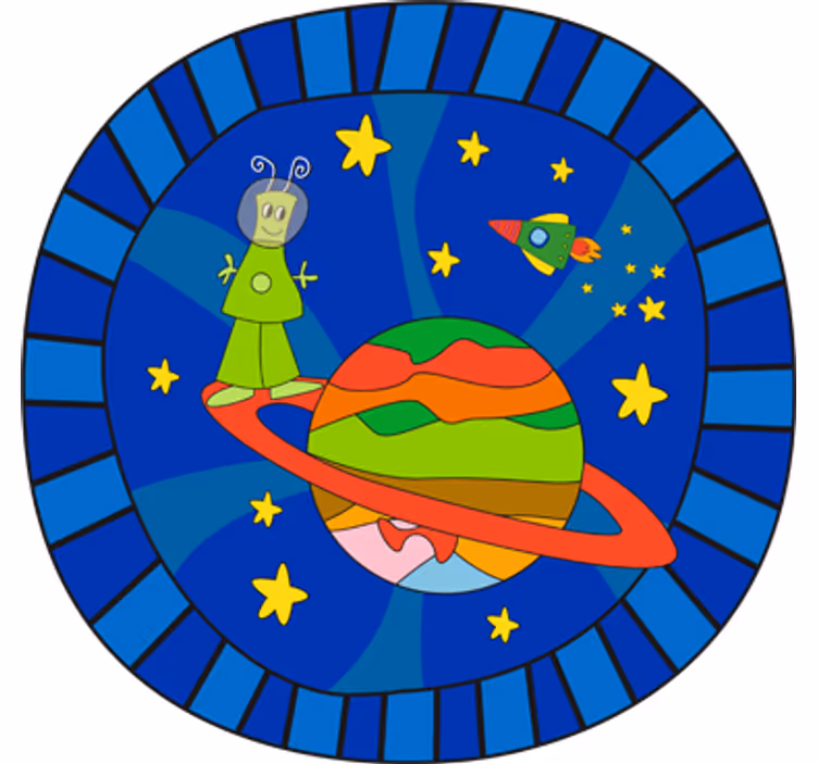 Children's blind alien green vinyl - TenStickers