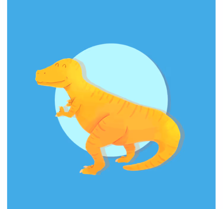 Childrens blind nordic dinosaur yellow t-rex - TenStickers