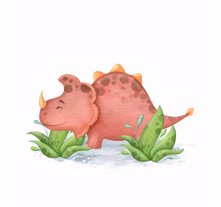 Childrens blind nordic dinosaur red horns - TenStickers
