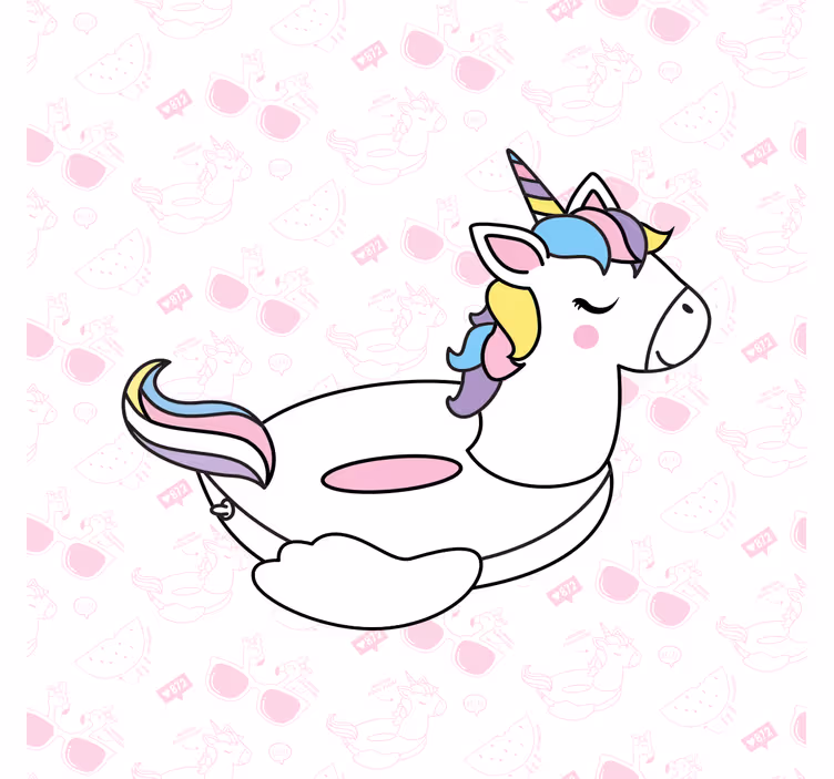 Childrens blind with hand drawn unicorns and flamingos - TenStickers