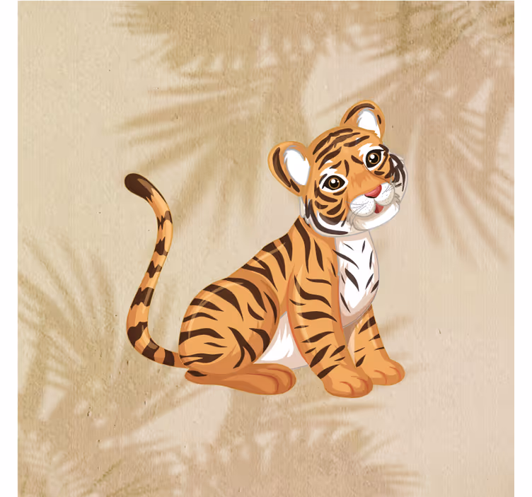 Childrens blind baby tiger portrait print 3 - TenStickers