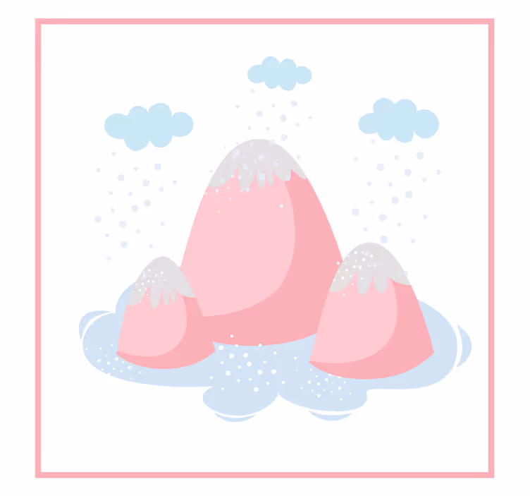 Childrens blind pink mountains with raindrops - TenStickers