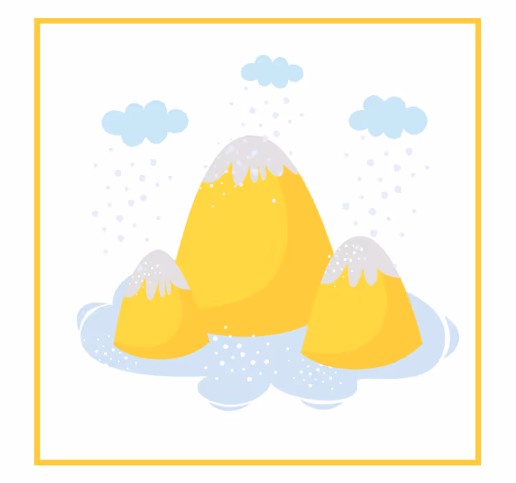 Childrens blind yellow mountains with raindrops - TenStickers