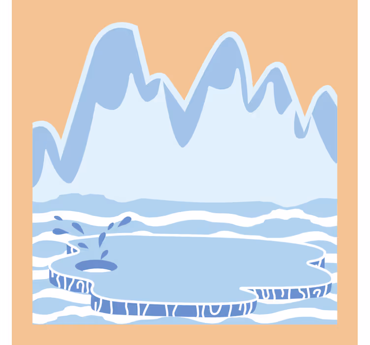Childrens blind blue ice mountains - TenStickers