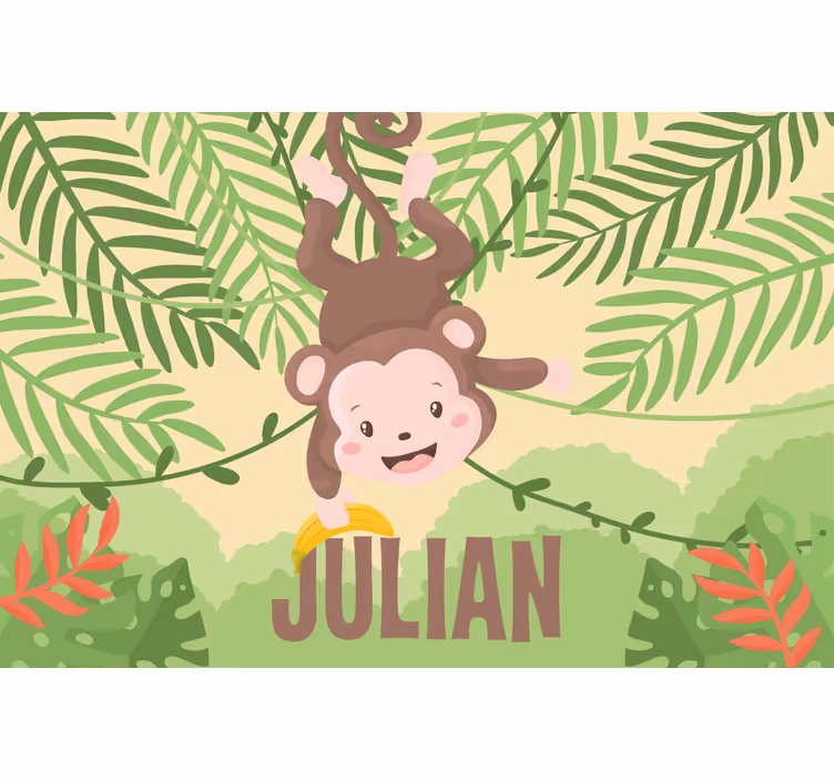 Childrens blind cute baby monkey on branch - TenStickers