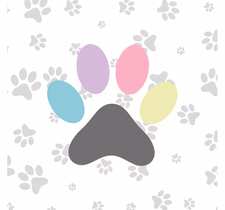 Childrens blind with vibrant colorful dog paws - TenStickers