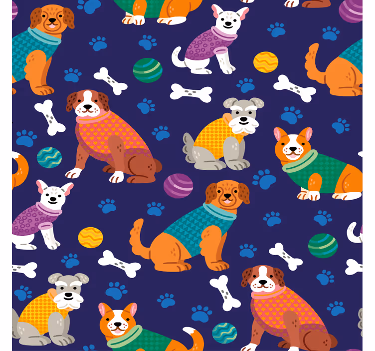 Childrens blind with amazing colorful dog pattern - TenStickers