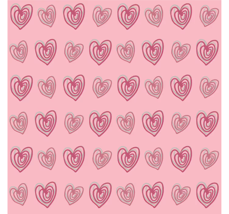 Childrens blind doodle hearts pink design - TenStickers