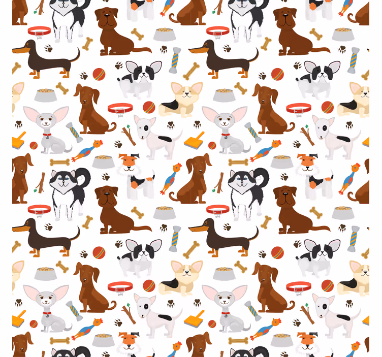 Childrens blind featuring cute mixed puppy dogs - TenStickers