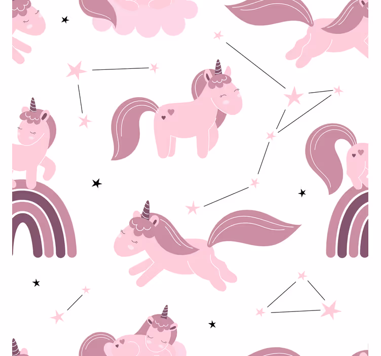 Childrens blind funny unicorns with star constellations - TenStickers