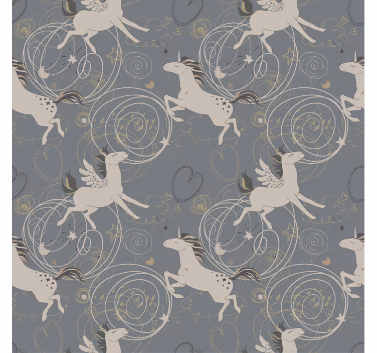 Childrens blind with pegasus unicorns on dark background - TenStickers
